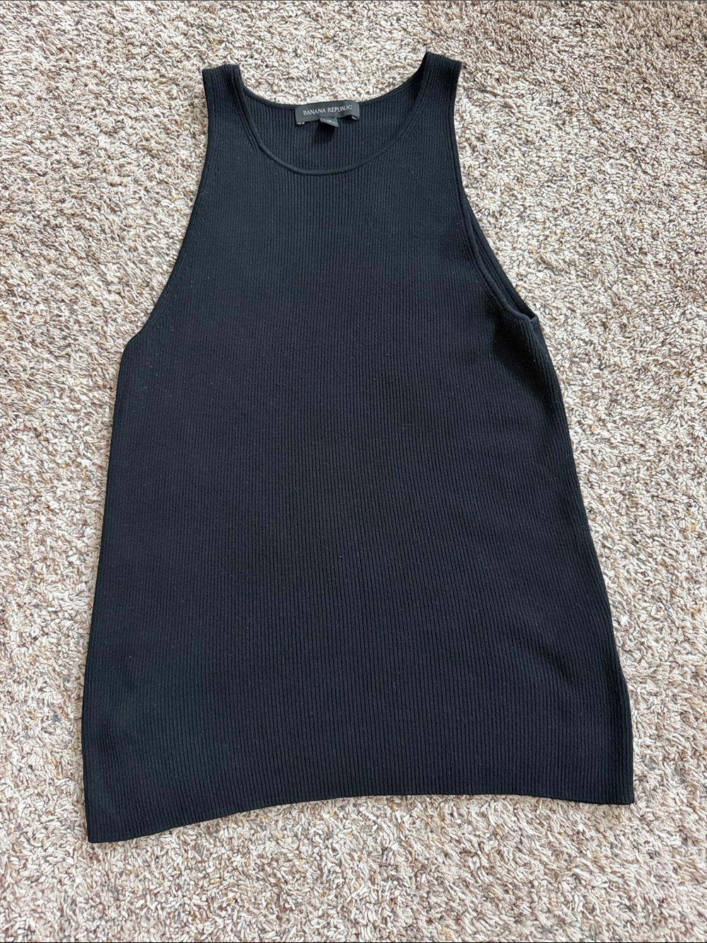 Banana Republic Black Ribbed High-Neck Tank